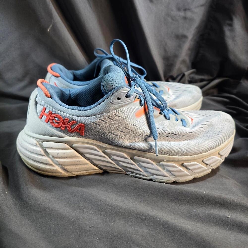 Hoka Gaviota 4 Blue Pink Running Shoes Women 10.5 B Cushioned Comfort